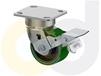CASTERDEPOT ERGONOMIC, TOP PLATE CASTERS - POLY ON CAST IRON WHEEL- CAPACITIES UP TO 1400 LBS.