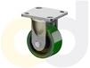 CASTERDEPOT ERGONOMIC, TOP PLATE CASTERS - POLY ON CAST IRON WHEEL- CAPACITIES UP TO 1400 LBS.