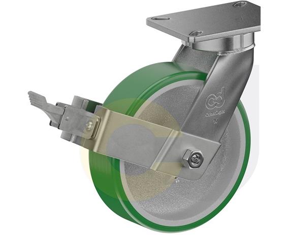 CASTERDEPOT TOP PLATE CASTERS - POLY ON CAST IRON WHEEL - CAPACITIES  UP TO 3500 LBS.