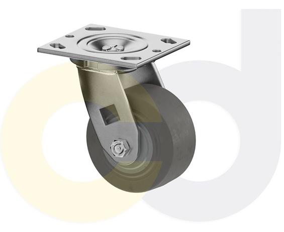 ZINC PLATED CASTERS - THERMO-RUBBER WHEELS