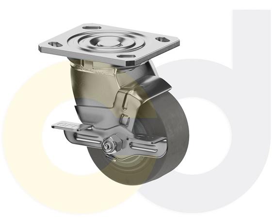 STAINLESS STEEL CASTERS - THERMO-RUBBER WHEELS