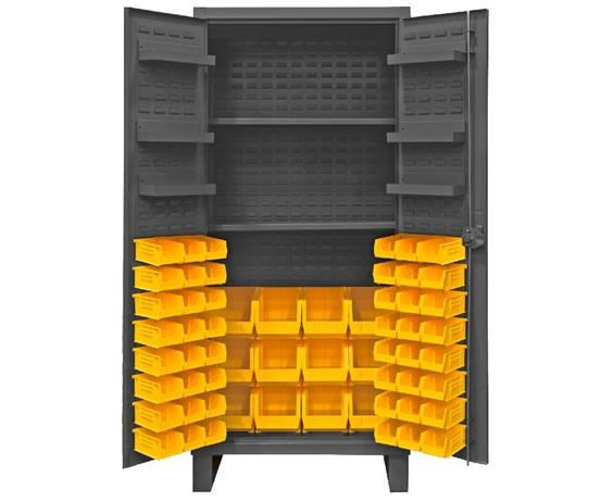 HEAVY DUTY STORAGE CABINETS WITH HOOK-ON BINS
