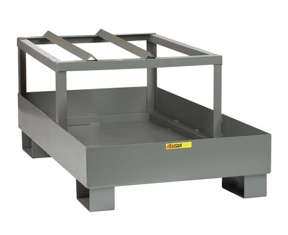 ALL-WELDED SPILL CONTROL PLATFORM WITH DRUM RACK