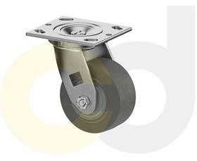 ZINC PLATED CASTERS - THERMO-RUBBER WHEELS
