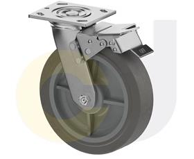 ZINC PLATED CASTERS - THERMO-RUBBER WHEELS