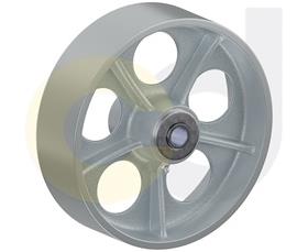 ZINC PLATED KINGPINLESS CASTERS- CAST IRON WHEELS