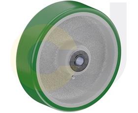 ZINC PLATED KINGPINLESS CASTERS- POLY ON CAST IRON WHEELS