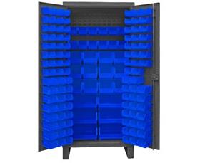 HEAVY DUTY STORAGE CABINETS WITH HOOK-ON BINS