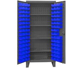 HEAVY DUTY STORAGE CABINETS WITH HOOK-ON BINS
