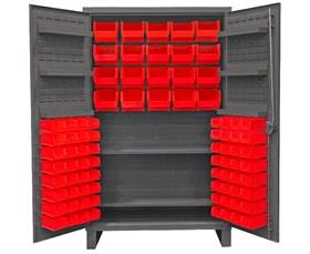 HEAVY DUTY STORAGE CABINETS WITH HOOK-ON BINS
