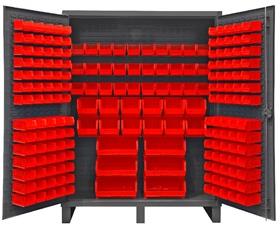 HEAVY DUTY STORAGE CABINETS WITH HOOK-ON BINS