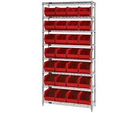 CHROME WIRE SHELVING UNITS WITH ULTRA BINS