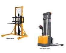 MANUAL, SEMI-ELECTRIC & FULL ELECTRIC FIXED LEG & STRADDLE STACKER