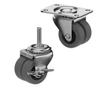 CASTERDEPOT LOW PROFILE CASTERS - THERMO-RUBBER WHEEL - CAPACITIES UP TO 180 LBS.