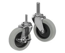 CASTERDEPOT THREADED STEM CASTERS - THERMO-RUBBER WHEEL - CAPACITIES UP TO 110 LBS.
